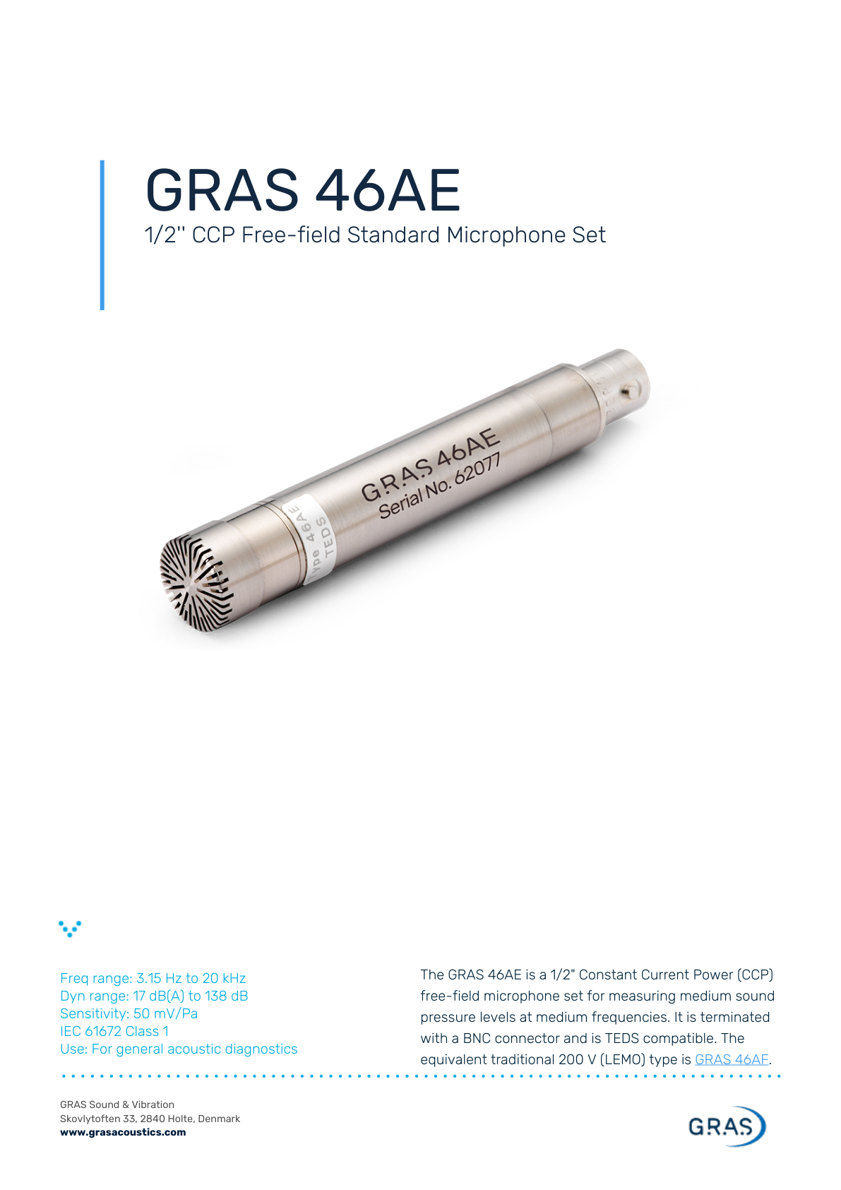 GRAS 46AE 데이터시트 1페이지
